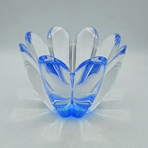 Orrefors Mayflower Blue Bowl